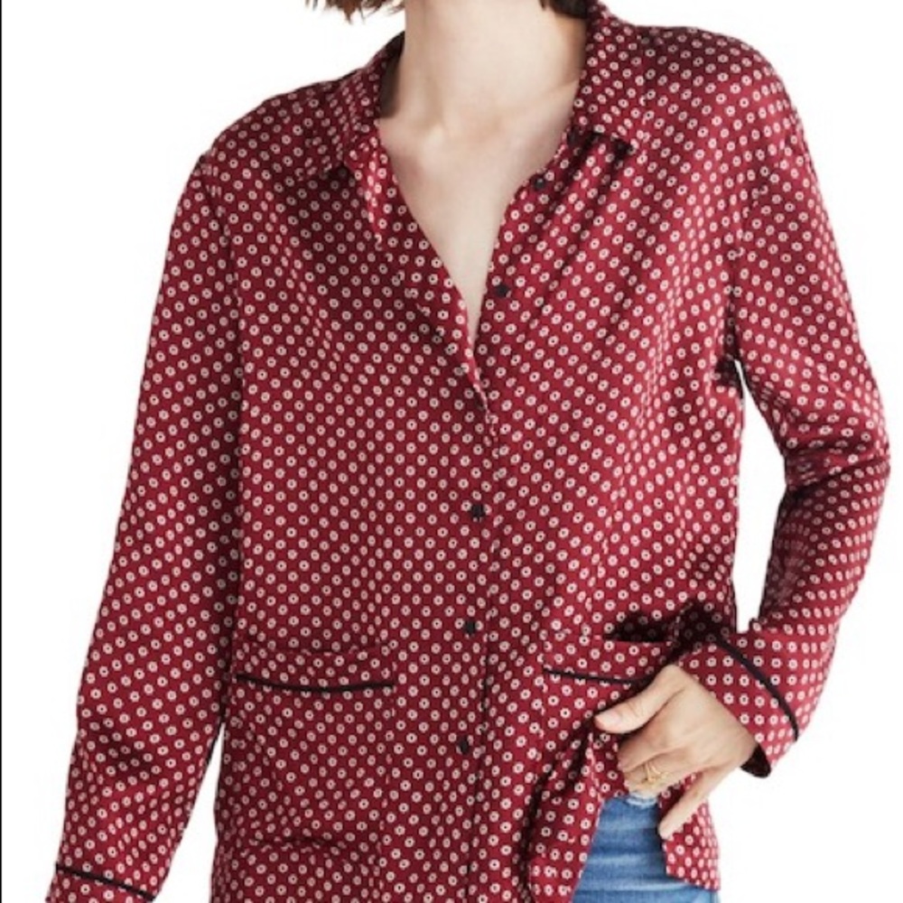 Made well Oversized Silk pajama shirt RARE